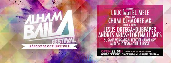 Ya estamos ansiosos de que llegue <a href="/Alhamabailafest/">Alhama Baila</a> y que nos visiten algunos de los mejores Dj's de la Región!!!