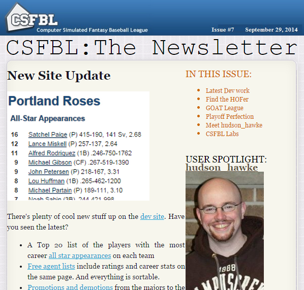 basehitgame's tweet photo. A new CSFBL newsletter is here for all the latest #FreeSimBaseball news. In your inbox or here http://t.co/LQ94dY96qr http://t.co/b24aUJpO9e