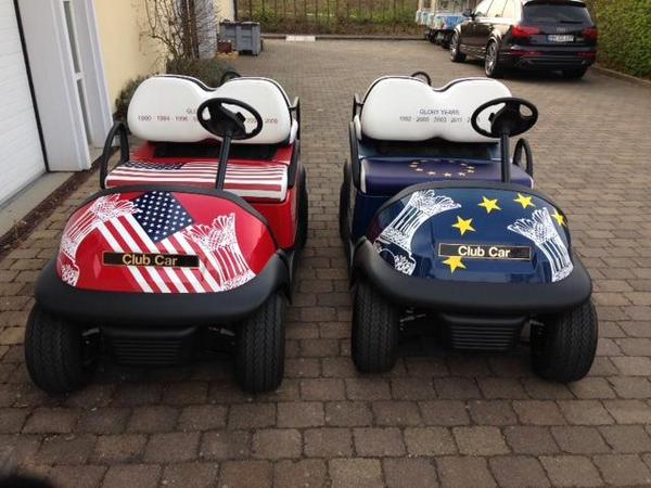 Troon (@troon) on Twitter photo While at the #RyderCup last week, fans got the chance to see the captain's carts for next year's <a href="/SolheimCup2015/">The 2015 Solheim Cup</a>. While at the #RyderCup last week, fans got the chance to see the captain's carts for next year's <a href="/SolheimCup2015/">The 2015 Solheim Cup</a>.