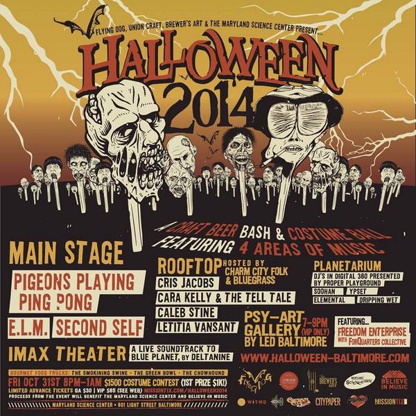 believeinmusic5's tweet image. Hey party people check out this sick lineup for the #Halloween party @MDScienceCenter.  Get your tix @missiontix