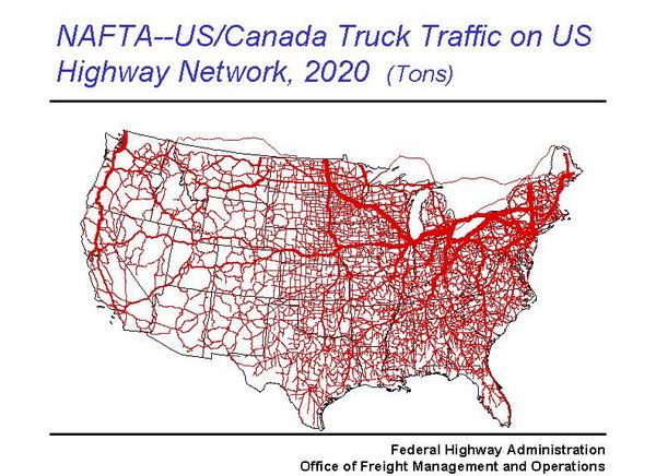 robertcpettit's tweet image. Projected truck traffic in the US by 2020 from @USDOTFHWA. #transcomm