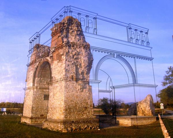 DapperHistorian's tweet image. Now THIS is how you show off the past! The black lines are on a glass pane in front of the monument, very clever!