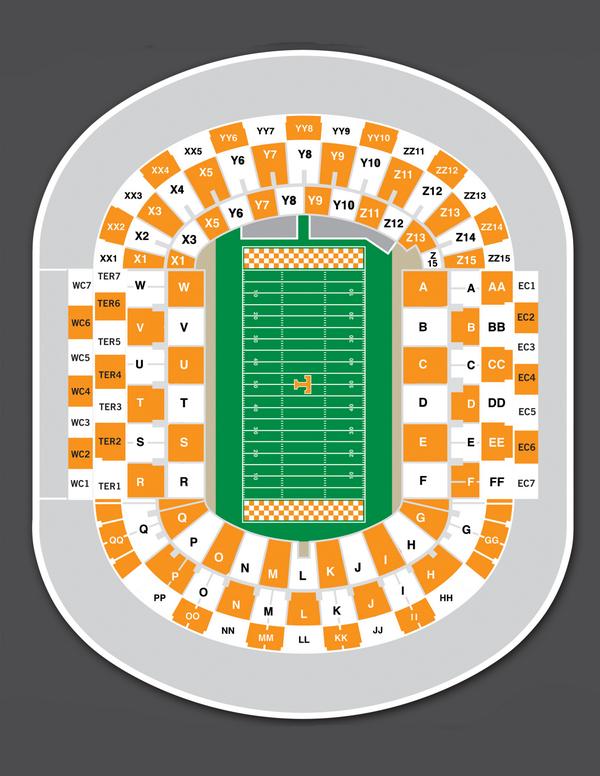 Tennessee Vols Seating Chart Football