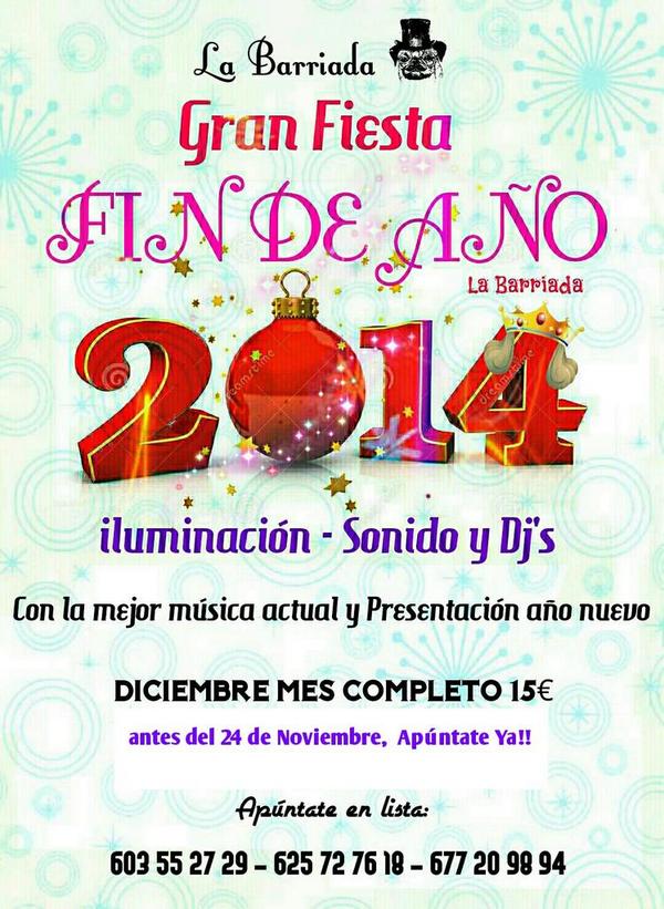 laBARRIADAD's tweet photo. APÚNTATE YA EN LISTA, PARA LA FIESTA DE NAVIDAD 2014-2015 🎉 
APÚNTATE YA!! #laBARRIADA http://t.co/tLDx7Noysw