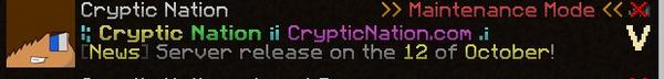 CrypticNationMC's tweet image. Who likes the new motd?