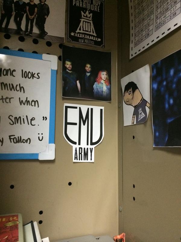 petewuntz's tweet photo. #EmuArmy in my locker http://t.co/cgPQdhRh2J