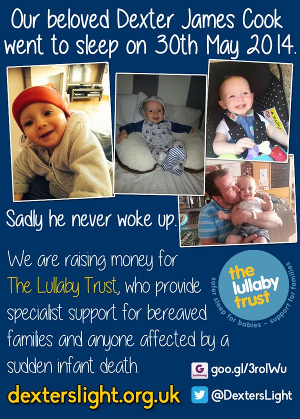 DextersLight's tweet photo. @sarah_cawood Raising funds in memory of our baby boy Dex for @LullabyTrust pls RT sponsor http://t.co/7yS83F0RyI http://t.co/DEnZjijT8w