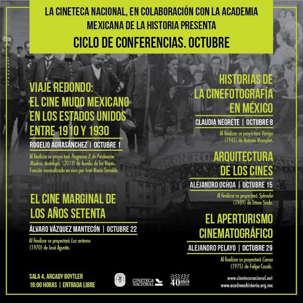 imcine's tweet photo. #Invitación Ciclo de Conferencias sobre cine durante el mes de octubre en la @CinetecaMexico. #EntradaLibre http://t.co/qrThNJzMCG