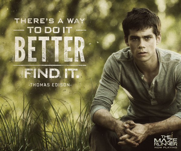 MazeRunnerMovie's tweet photo. There’s always a better way. #MazeRunner http://t.co/tqyM2gke4p