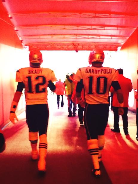 Patriots's tweet photo. #Patriots are taking the field for warmups in KC. #NEvsKC http://t.co/OPNuMooqV9