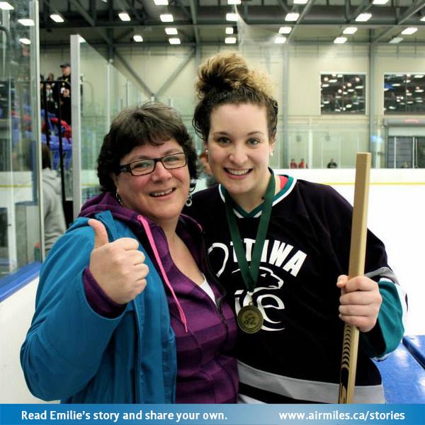 Reward miles let Emilie celebrate her <a href="/NRLLNR/">¿</a> Championship with her parents bit.ly/1s9zsat #AirMilesStories
