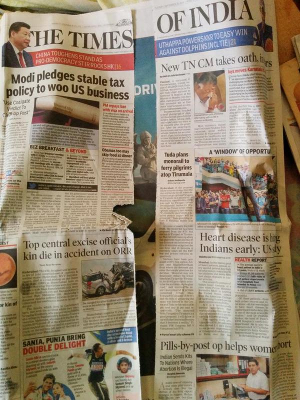 Wah.. Today <a href="/TOIIndiaNews/">TOI India</a> tore up news for an ad !! #Ridiculousness