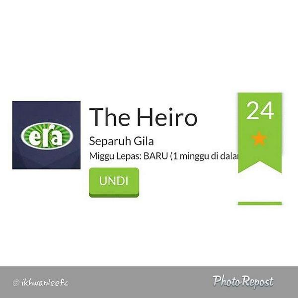 IkhwanLee_OF's tweet photo. Good Morning!! Teruskan mengundi lagu @thehiero - #Separuh Gila di carta prebiu #erafm di laman web era.fm. http://t.co/m9tJciOqr5
