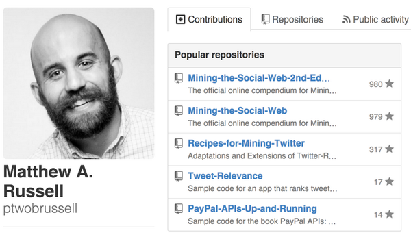 SocialWebMining's tweet photo. As of today, ~11 months after its launch, the @github repo for MTSW2E surpassed MTSW1E for favorites at 980! http://t.co/NhbnnNqFRg