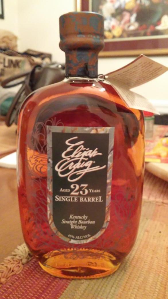 BourbonTim's tweet photo. I actually found Elijah Craig 23 year old locally. Enjoyed tasting with the family tonight. http://t.co/7xMhHTSS0t
