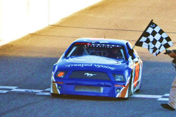 PeterHattin's tweet photo. It the full season but the #micropro sienna race car finally got the checkered flag! http://t.co/dGiZGIWfgw