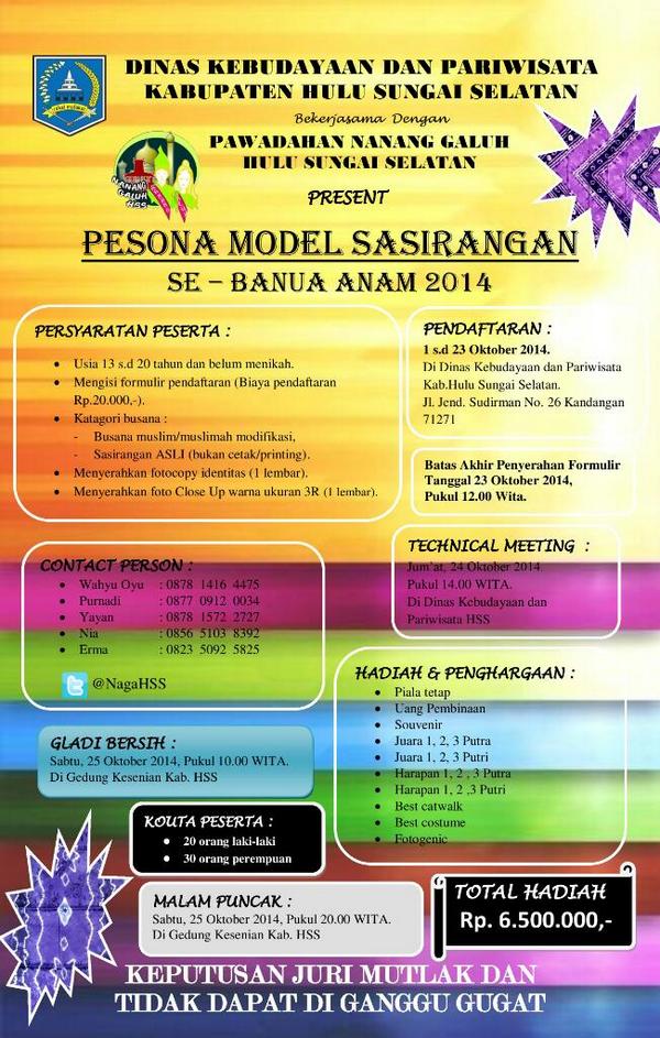 Pesona Model Sasirangan Se-Banua Anam 2014 wp.me/p4Dy7y-d cc: <a href="/Dutawisata_ID/">DUTA Wisata</a> <a href="/indopageants/">Indonesian Pageants</a> <a href="/NagaBanuaEnam/">NAGA Banua Enam</a>