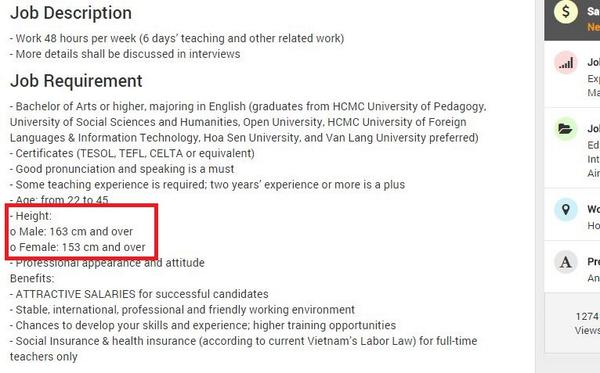 byzuzkakom's tweet image. Special requirements for English teachers in #Vietnam ^^