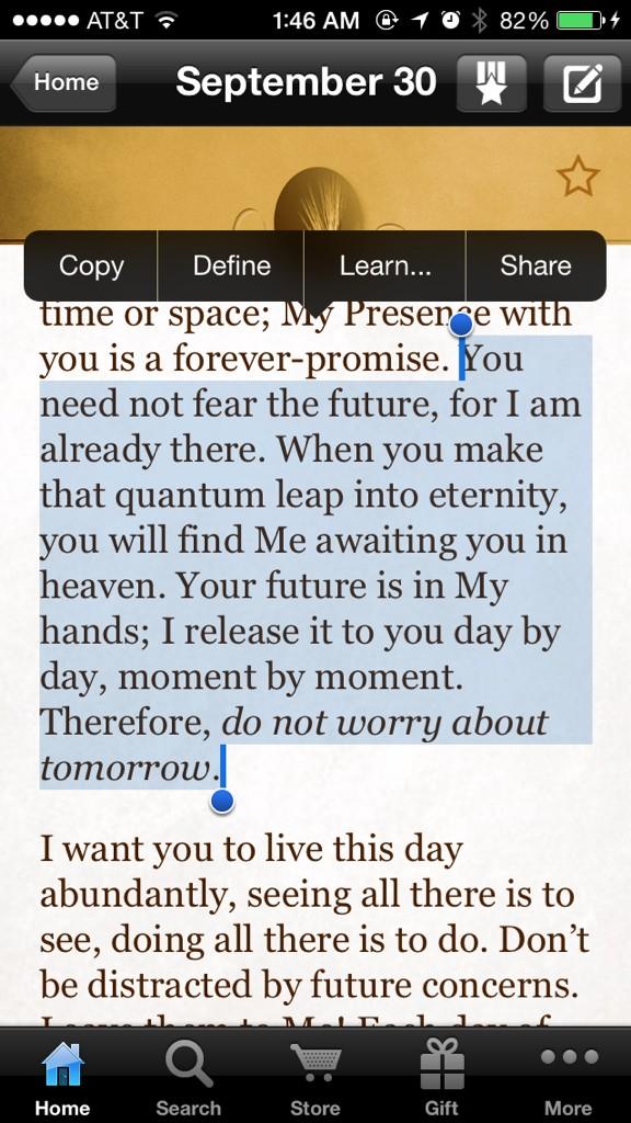 BrookeGooch's tweet photo. Needed to hear this #donotworryabouttomorrow http://t.co/2fFyFF6Uym