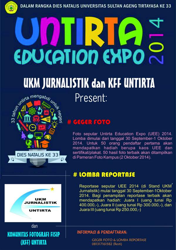 Proudly Present UKM Jurnalistik &amp; @KFFUntirta! Lomba Geger foto&amp;Lomba Reportase <a href="/HimaBioUNTIRTA/">HIMA-Bio UNTIRTA</a> #DiesNatalisUntirta