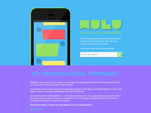 BetaList's tweet image. WULU: A place for real people, and real conversation btl.st/1u8xmMX