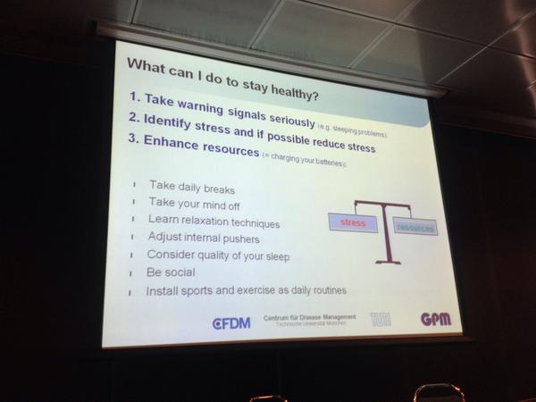 hajniness's tweet photo. My conclusion of an awesome session: I think I have a burnout. So these tips will be useful. #ipma2014 http://t.co/ateaVEkmL7