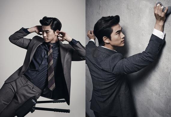 soompi's tweet photo. #2PM's Taecyeon Shows How to Be Active in a Suit for New Photoshoot http://t.co/SsCg4Adetq http://t.co/4OLSQ12FdP