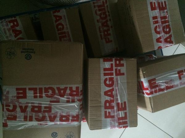 ShaunaMuamba's tweet photo. Excuse the packaging the @MrsMuambas inside were handpacked by @fmuamba and I 🙈 #firstbatchdone more packing 2 do👏 http://t.co/8nprCsKTjW