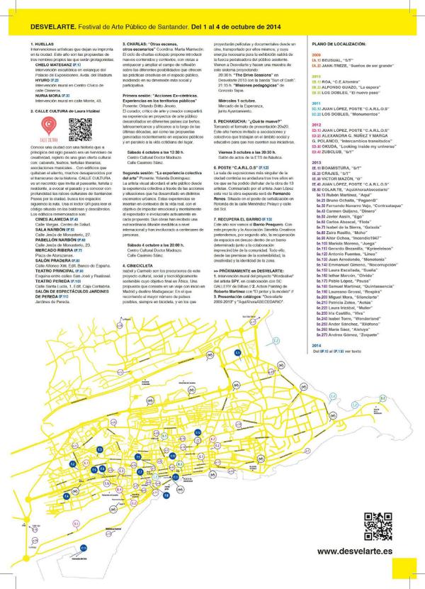 #Mapa con la localización de todas las intervenciones urbanas de #Desvelarte, de sus 6 ediciones (2009-2014)