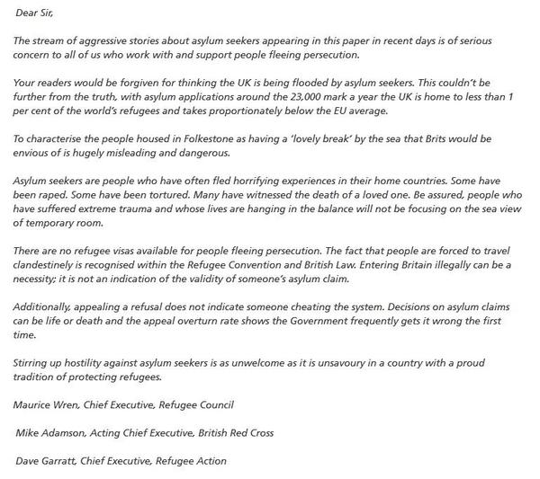 Our letter to the Daily Express has been shared almost 1000 times. Keep on sharing. <a href="/refugeecouncil/">Refugee Council 🧡</a>
<a href="/BritishRedCross/">British Red Cross 🧡</a>