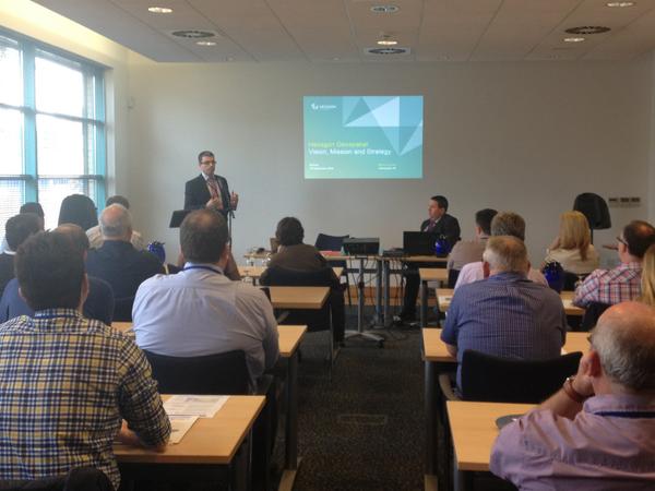 IMGS_Ireland's tweet image. Steve Lorimer of @Intergraph introduces @HexGeospatial - Vision, Mission, Strategy. #IMGSGeospatialUG 2014 Belfast