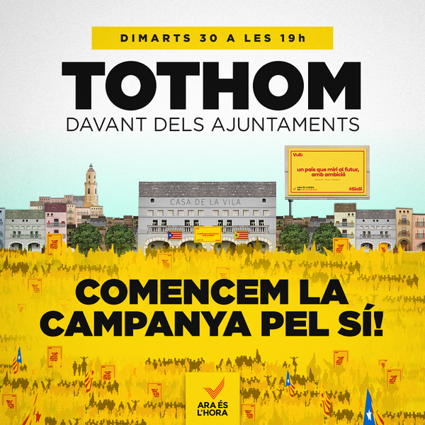 Convertim aquesta crida en un rècord de RT! Perquè avui és el dia i ara és l'hora. Som-hi tots! Comencem la campanya!