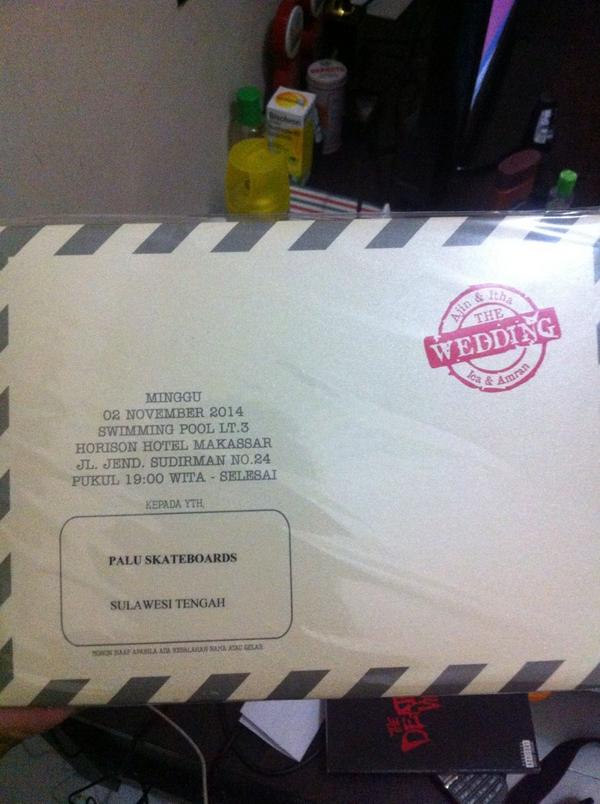 Undangan dri teman kita AJIN owner dri BUDDIES Skateshop untuk tman2 Palu Skateboarding