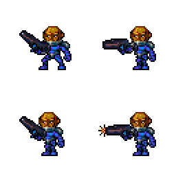 VimagoDeveloper's tweet image. Sprites for the animation of Sontaran for the Stage 2 or &quot;The Doctor and The Open Door&quot; #gamedev #pixelart