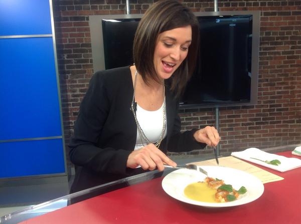.<a href="/jill_chappell/">Jill Chappell</a> is very excited about the delicious dish from <a href="/ChefDaveSmart/">Dave Smart</a> ! @GoldMedalPlates #gmnhfx