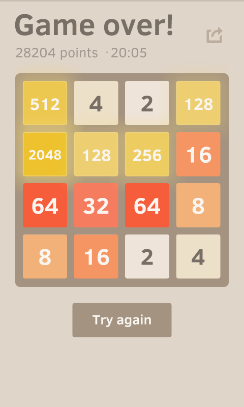 AyratF1's tweet photo. I just scored 28204 points at 2048, a game where you join numbers to score high! http://t.co/y8mjxacg8I http://t.co/DzalZZkEhv