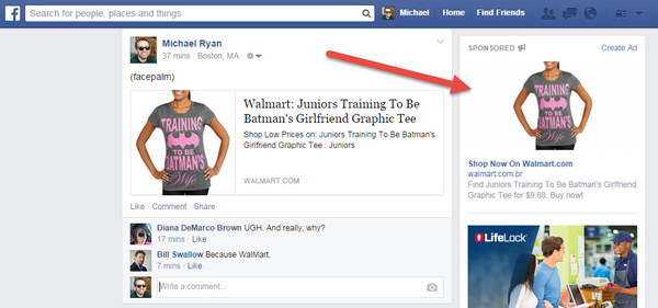 ryaninteractive's tweet photo. Whoa. I how can I even..? :\ #FeminismFail #FacebookFail #AdFail #MetaFailFail #HeadThroughDesk  @gimpnelly http://t.co/Wsz2ICVnqP