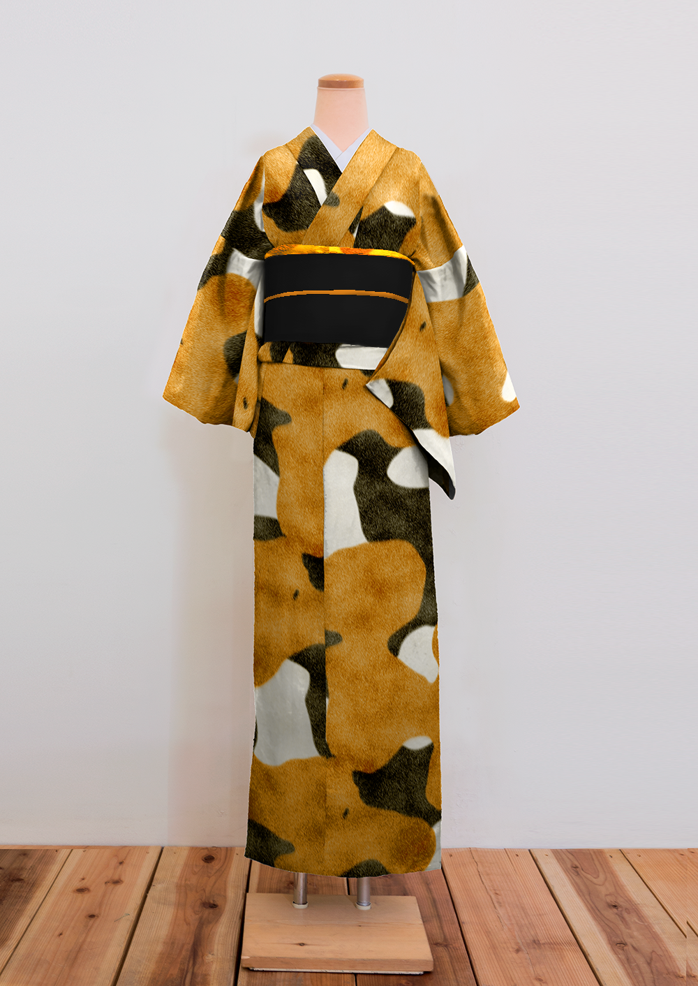 ゴフクヤサン黒猫プリント ベージュ 訪問着 ゴフクヤサン黒猫プリント ベージュ 訪問着 a*e様 ゴフクヤサンドット