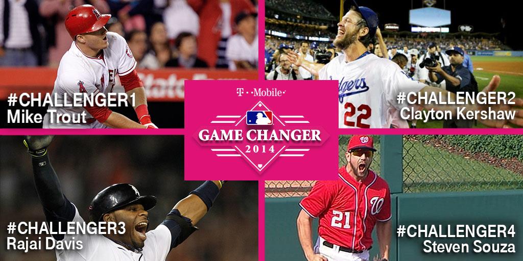 MLB on Twitter "Vote now for the 2014 TMobile MLB GameChanger. Reply with Challenger1 