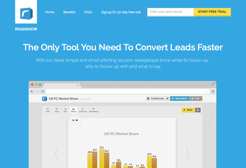BetaList's tweet image. Roadshow: Simple sales pitching solution helping your convert leads faster btl.st/1rAsn5k