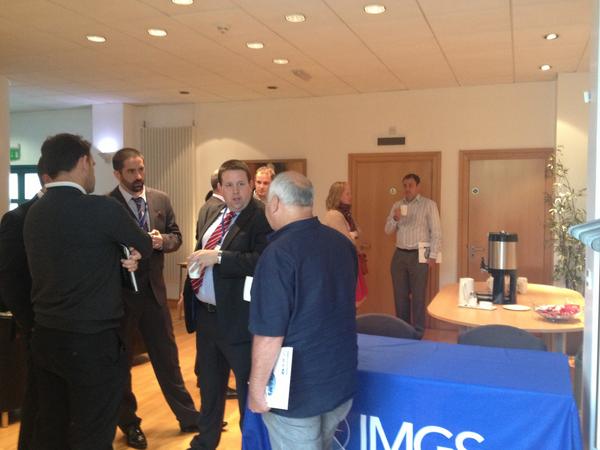 IMGS_Ireland's tweet image. Thanks to all the attendees of #IMGSGeospatialUG Belfast. Some attendees enjoying a coffee and discussing the day.