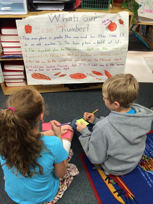 Students created mystery numbers to work on place value skills.