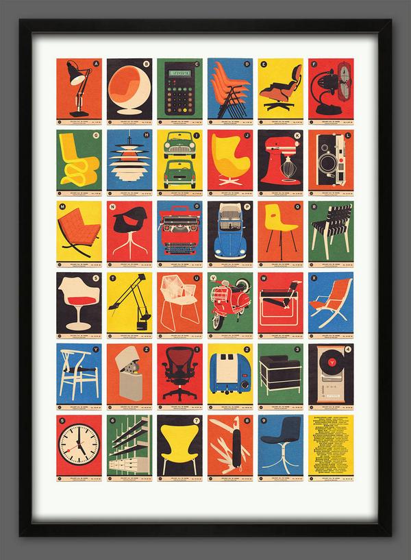 Modusistemave's tweet photo. #Diseño 35 clásicos del diseño industrial ordenados de la "A a la Z" en un original póster estilo vintage de #67Inc http://t.co/DM47kxyquA