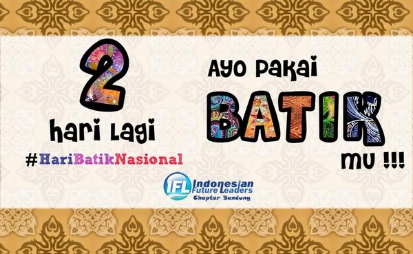 Yuk pake batik!!! <a href="/ifutureleaders/">@ifutureleaders</a> <a href="/IFLYogya/">IFL Yogyakarta</a> <a href="/IFLBali/">IFL Bali</a> <a href="/IFLSulsel/">IFL Sulsel</a> <a href="/iflmedan/">IFL Medan</a> <a href="/IFLLampung/">IFL Chapter Lampung</a>
