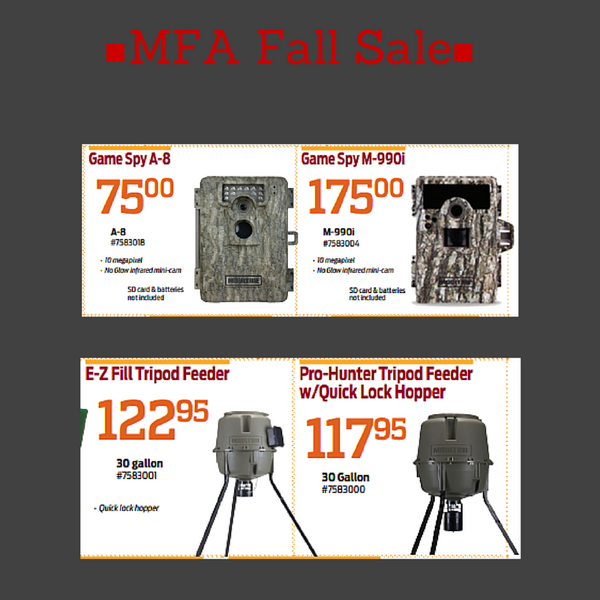 Save on your fall hunting needs during our fall sale! Sale ends October 11.