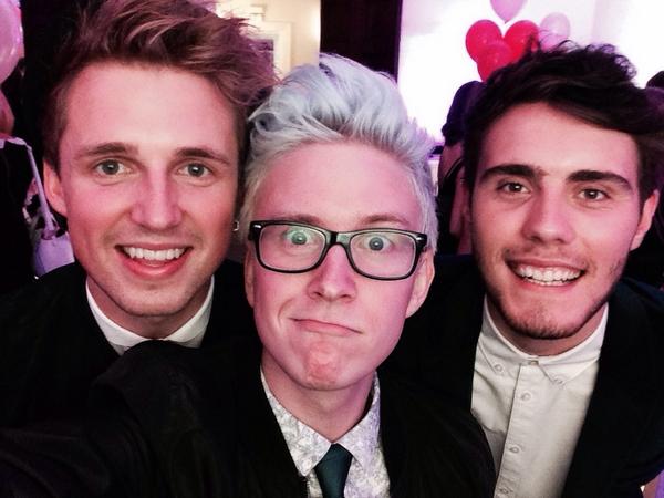 tyleroakley's tweet photo. Had so much fun seeing @MarcusButler &amp; @PointlessBlog this weekend in London. I don't mind them I guess. http://t.co/SIy1fKn5z0