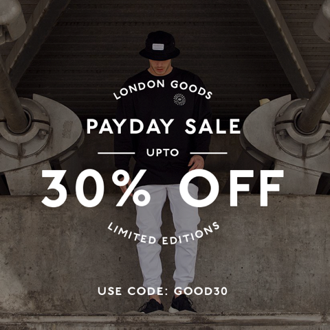 LondonGoods's tweet photo. Have you treated yourself yet? 30% off with GOOD30 http://t.co/hvOZKZUefd #streetwear #London #flashsale #payday http://t.co/nJIlSMYfud
