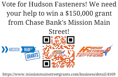 We need your help! Please vote for <a href="/HudsonFasteners/">Hudson Fasteners🚀🔩⚙️</a> to win a $150K grant! #MissionMainSt bit.ly/1t92M2B