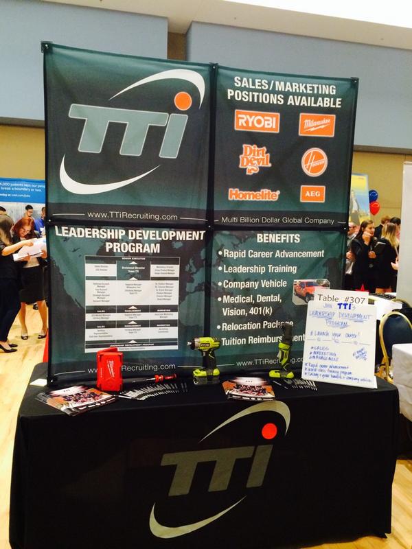 TTI is on campus! Stop by booth 307. #leadershipdevelopment #UAfallfair #sales #jobs