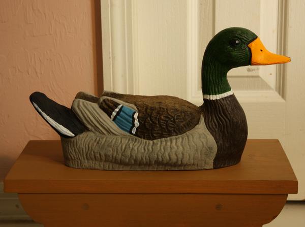 Clay sculpture of #Mallard #duck hand-painted with #acrylic. #Art #Sculpture #Clay #PaintedSculpture #DuckDynasty #JG